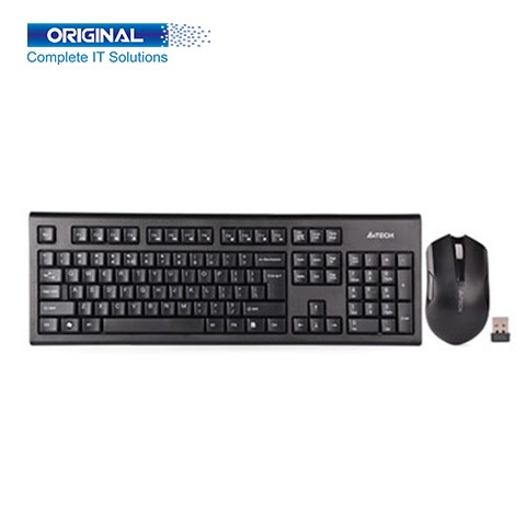 A4 Tech 3000N Black Wireless Keyboard and Mouse Combo with Bangla