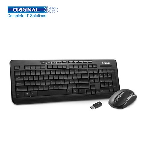 Delux om-02u + Wireless Bengali Multimedia Combo Keyboard &Mouse