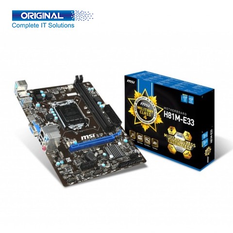 MSI H81M-E33 4th Gen DDR3 Intel Socket Mainboard