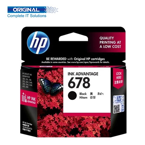 HP 678 Black Original Ink Advantage Cartridge-(CZ107AA)