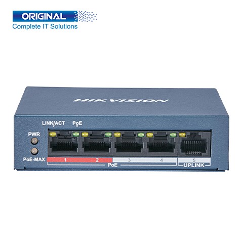 Hikvision DS-3E0105P-E/M(B) 4-Port Port Fast Ethernet Unmanaged POE Switch