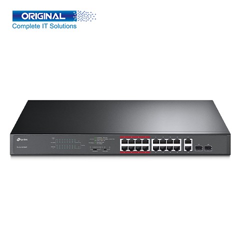 Tp-link TL-SL1218MP 16-Port 10/100 Mbps + 2-Port Gigabit Rackmount Switch with 16-Port PoE+