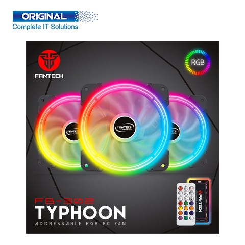 Fantech FB-302 TYPHOON RGB Remote Control Casing Cooling Fan