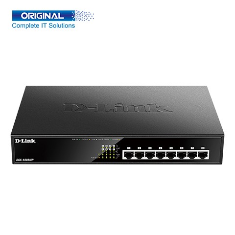 D-Link DGS-1008MP 8-Port 10/100/1000 Gigabit Unmanaged Desktop Switch