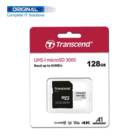 Transcend 300S 128GB Class 10 UHS-I U1 microSD Memory Card (TS128GUSD300S-A)