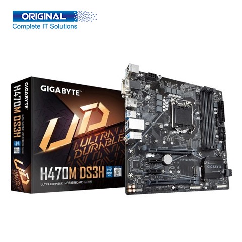 Gigabyte H470M DS3H DDR4 10th Gen Intel LGA1200 Socket Micro ATX Motherboard