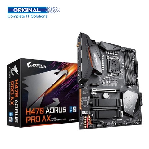 Gigabyte H470 Aorus Pro AX WiFi DDR4 10th Gen Intel LGA1200 Socket ATX Motherboard