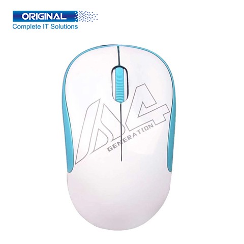 A4 Tech G3-300N White-Blue V-Track Wireless Energy-Saving Mouse